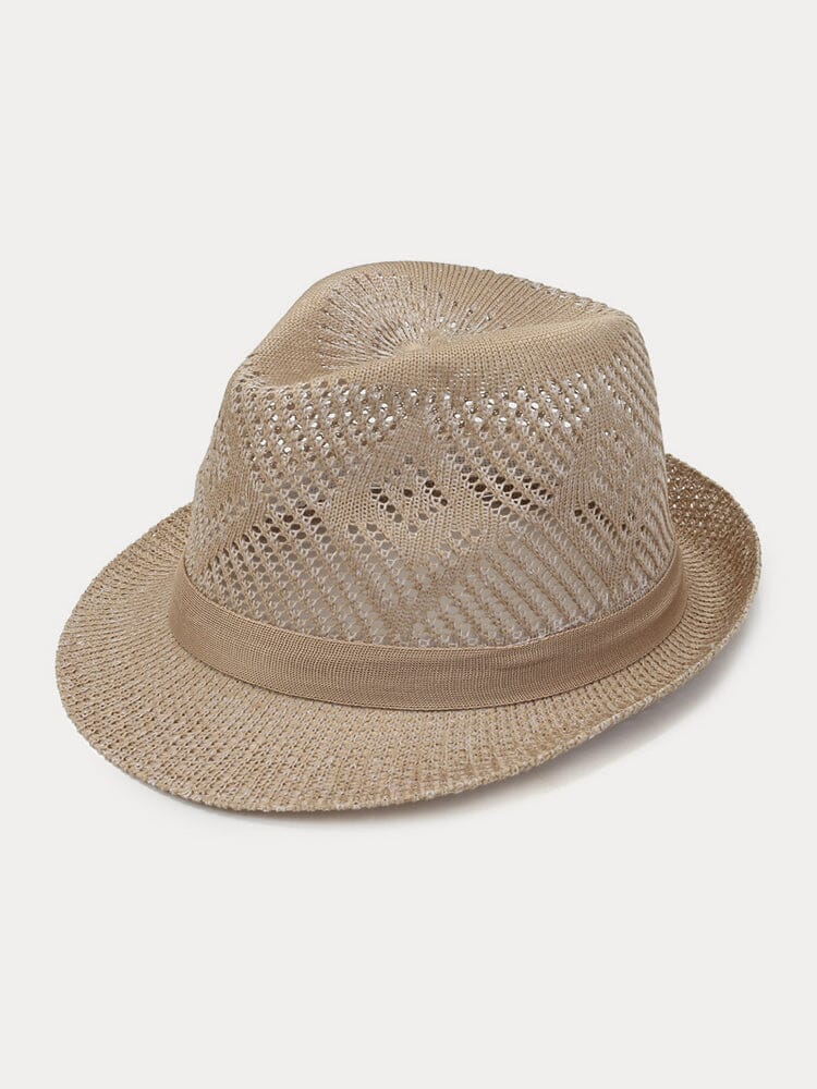 Foldable Breathable Mesh Fedora Hat Hat coofandystore Khaki One Size