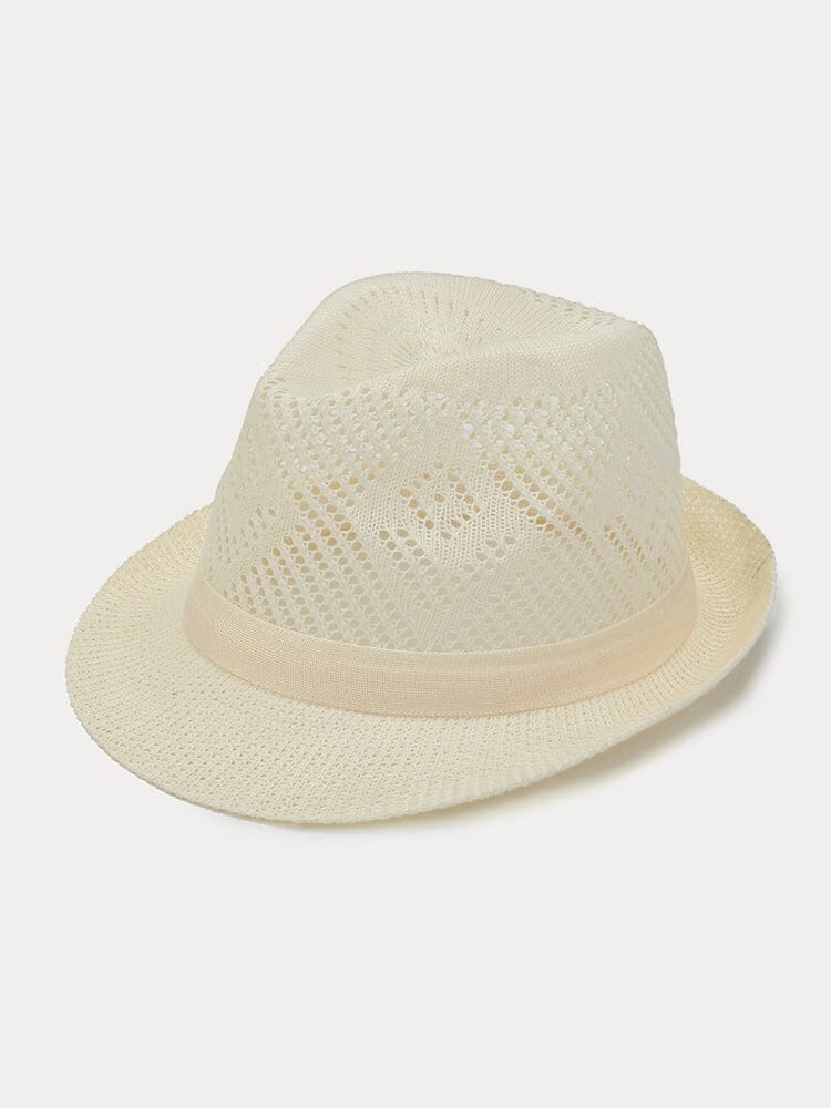 Foldable Breathable Mesh Fedora Hat Hat coofandystore White One Size