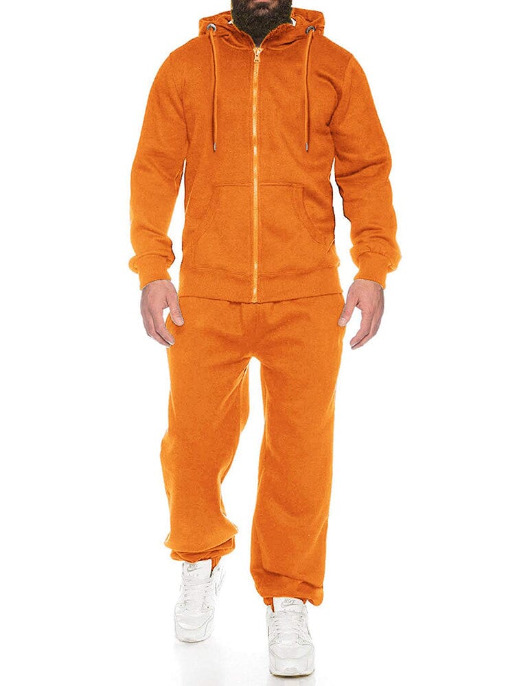 Casual 2-Piece Jogger Set (US Only) Sports Set coofandy Orange S