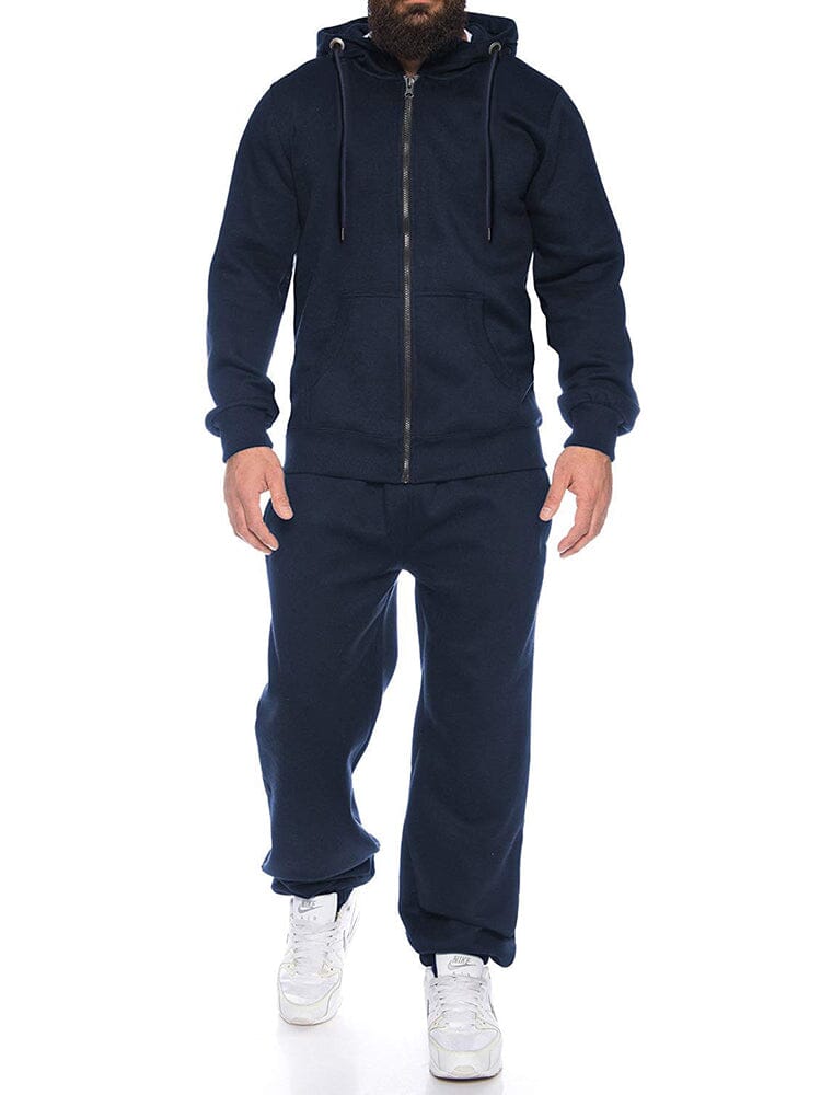 Casual 2-Piece Jogger Set (US Only) Sports Set coofandy Navy Blue S