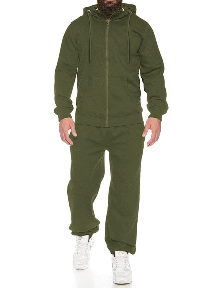 Casual 2-Piece Jogger Set (US Only) Sports Set coofandy Olive Green S