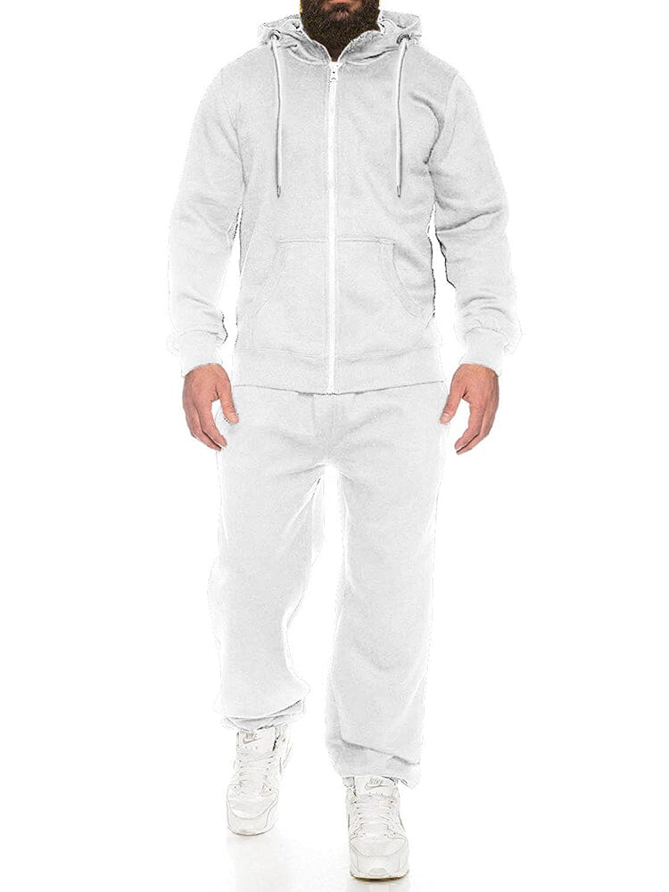Casual 2-Piece Jogger Set (US Only) Sports Set coofandy White S