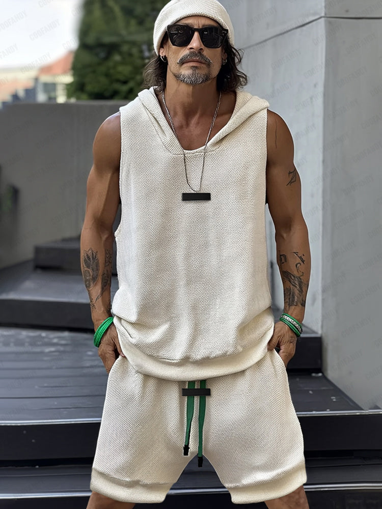 Athleisure Textured Hooded 2-Piece Set